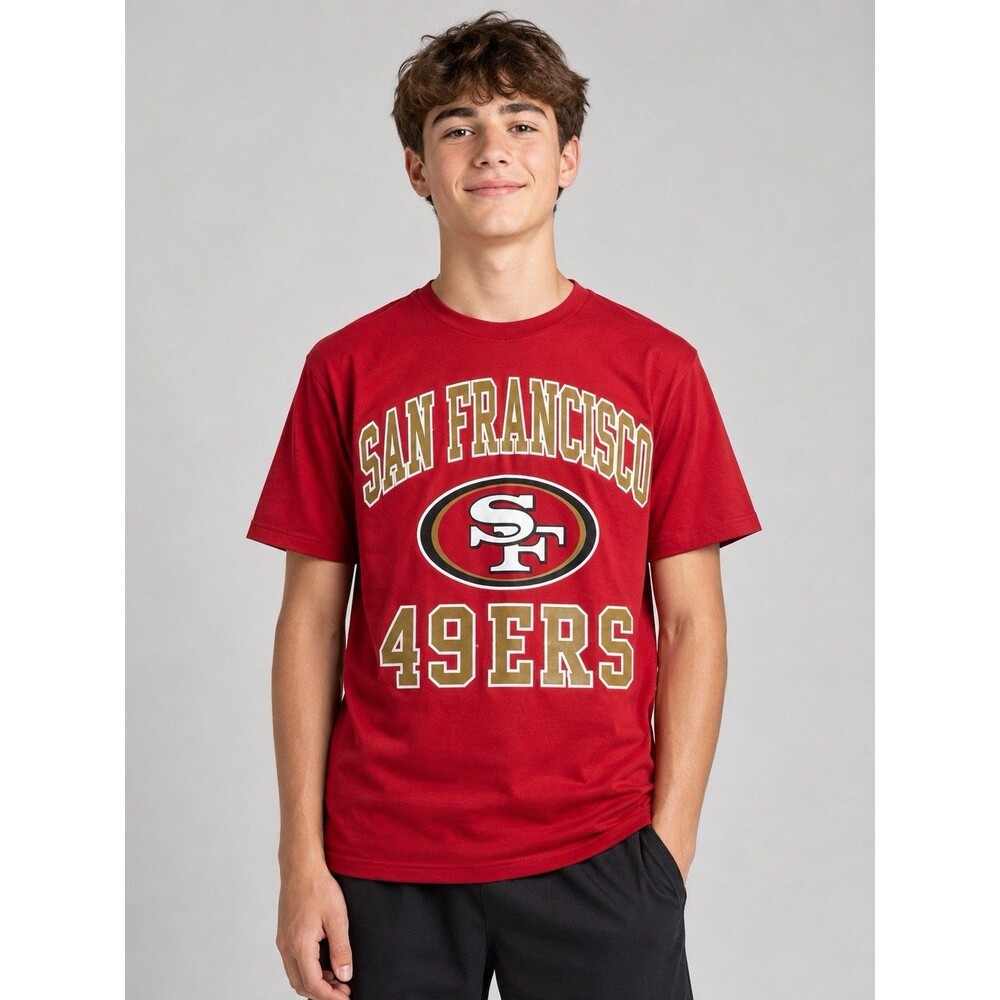 San Francisco 49ers Youth XL 18 20 Red Short Sleeve Graphic T Shirt NFL New